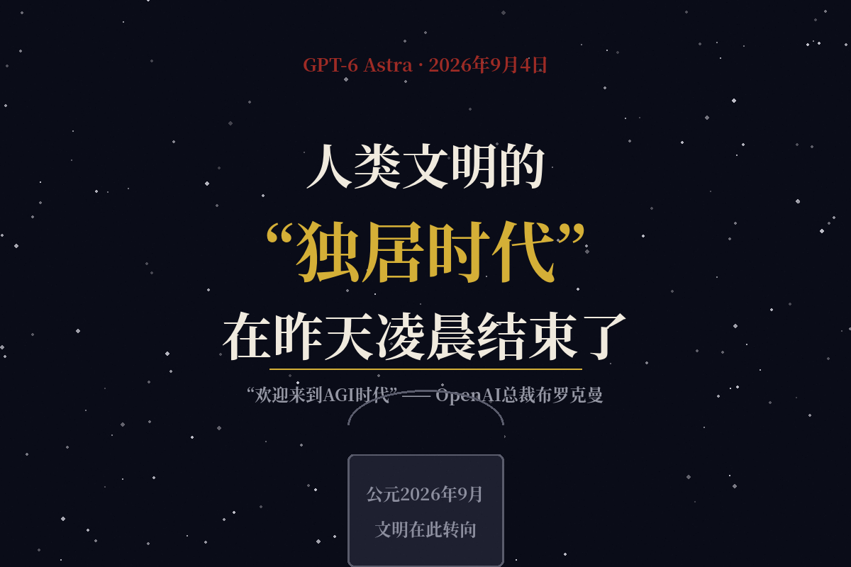 人类文明的独居时代，在昨天凌晨结束了